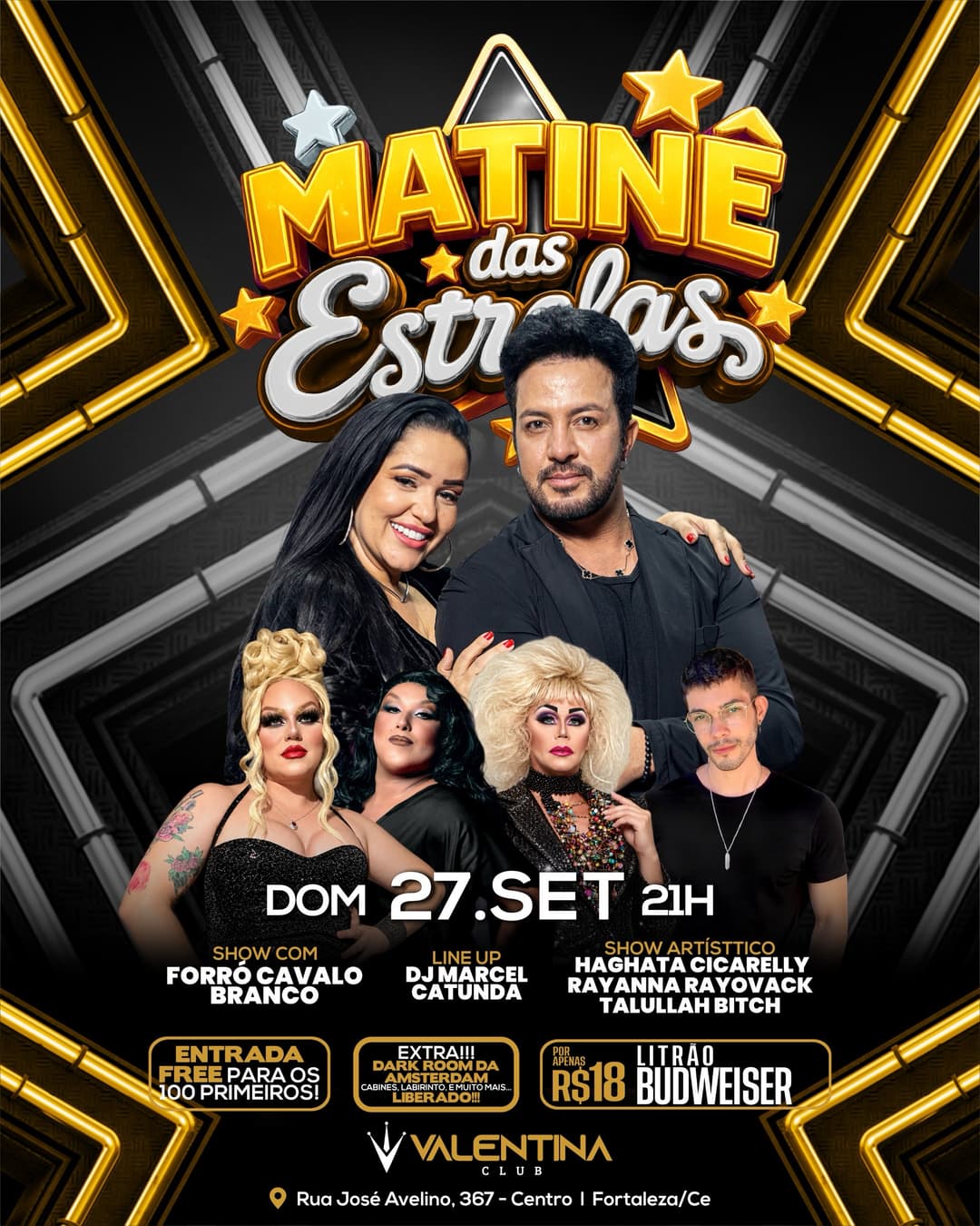 Flyer de Forró Cavalo Branco e mais 4 artistas