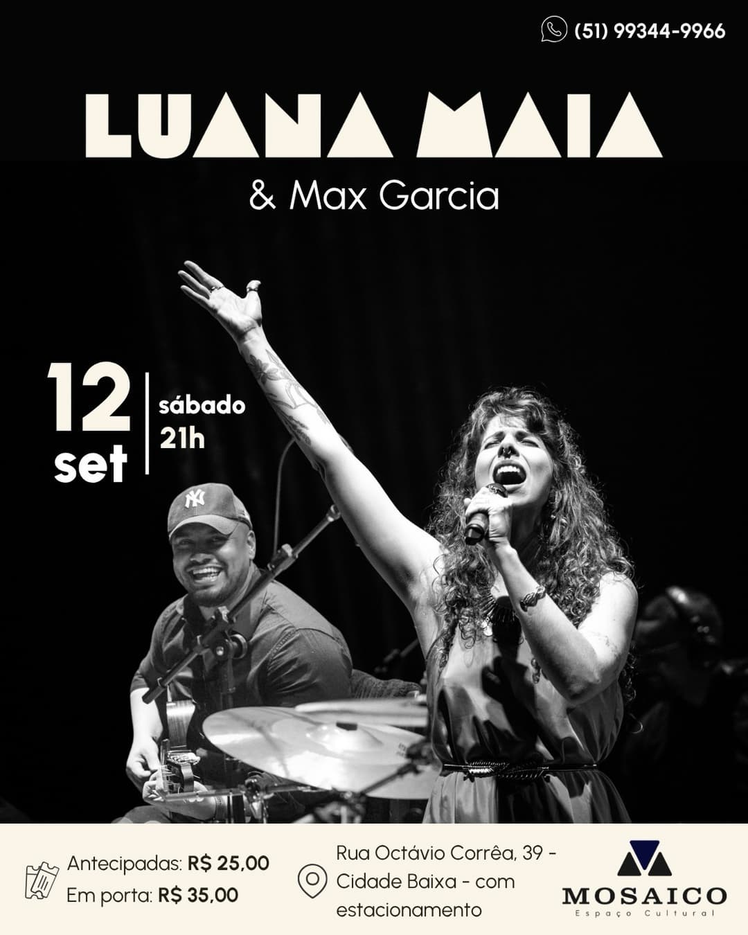 Flyer de Luana Maia e Max Garcia