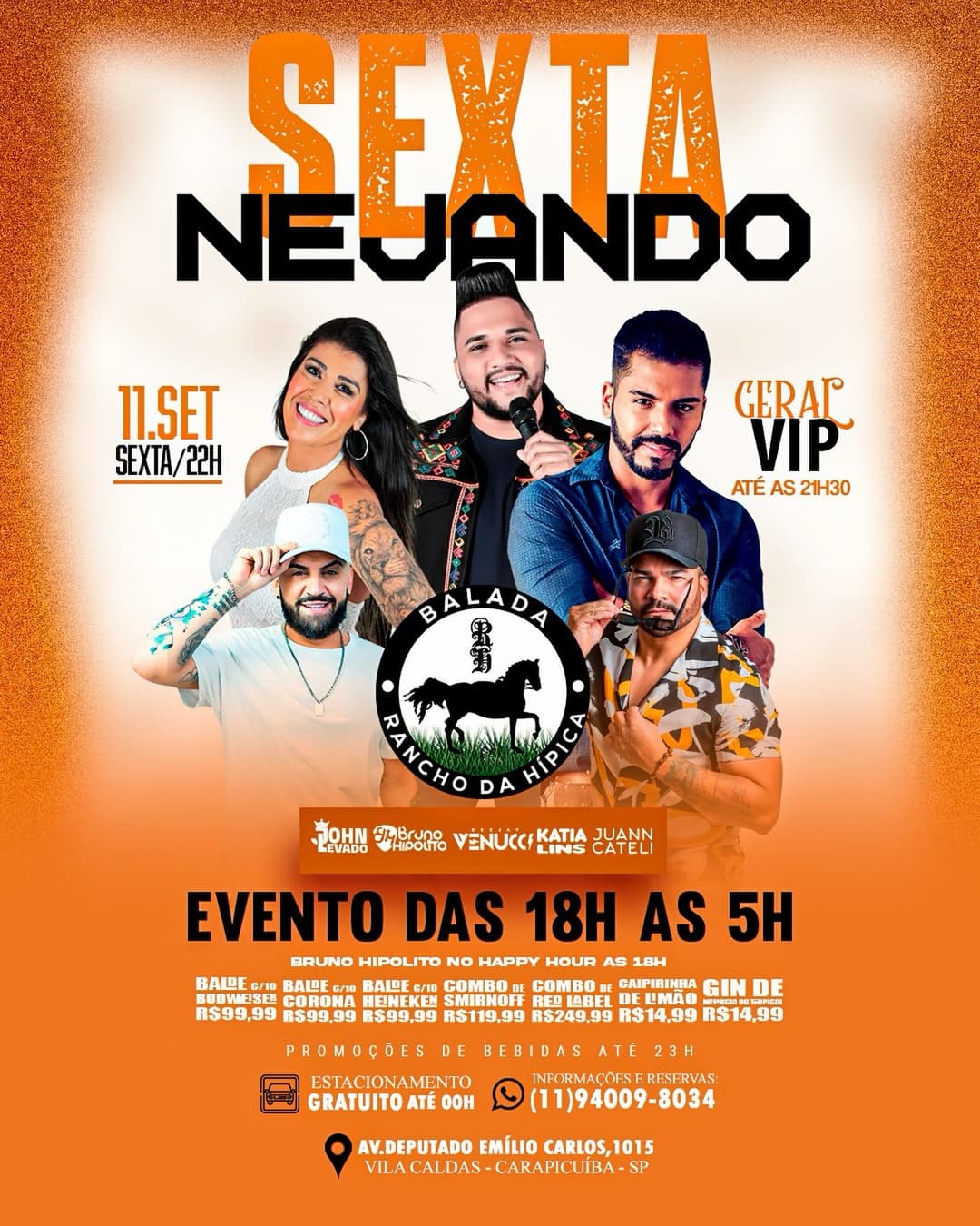 Flyer de Bruno Hipólito, Juann Cateli e mais 3 artistas