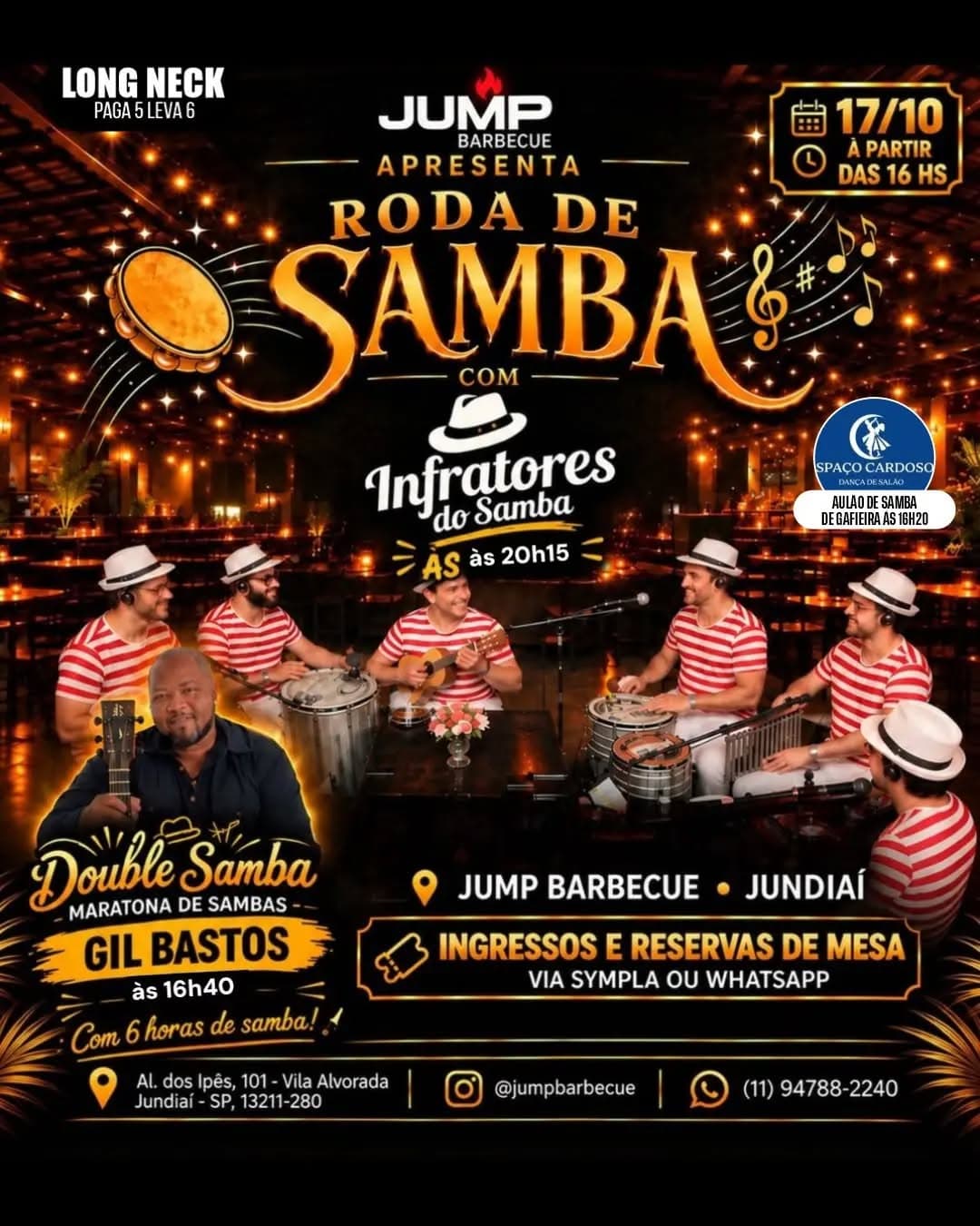 Flyer de Infratores do Samba e Gil Bastos