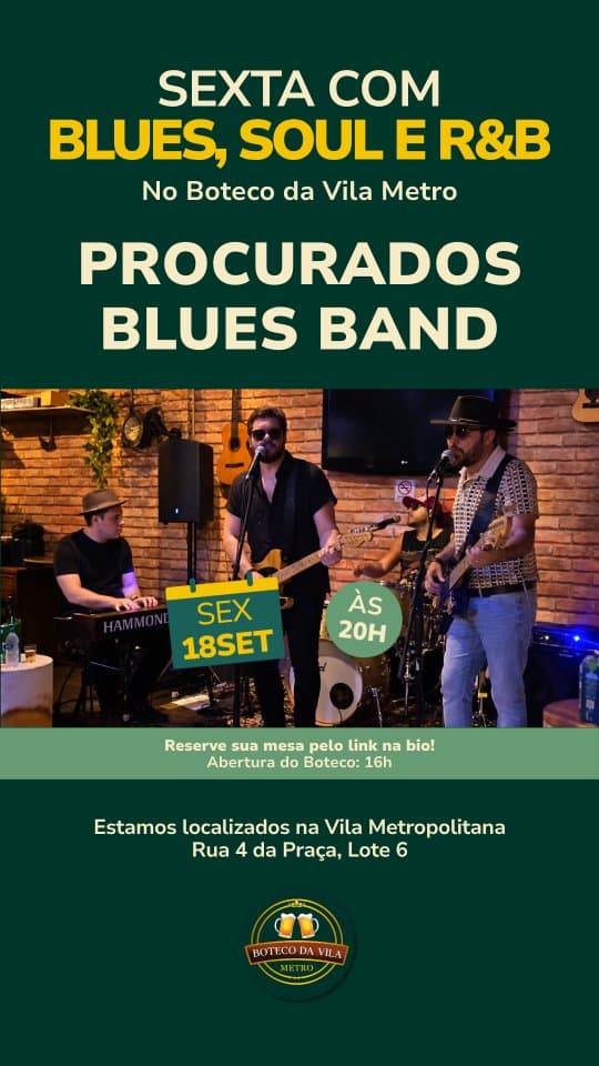 Flyer de Procurados Blues Band