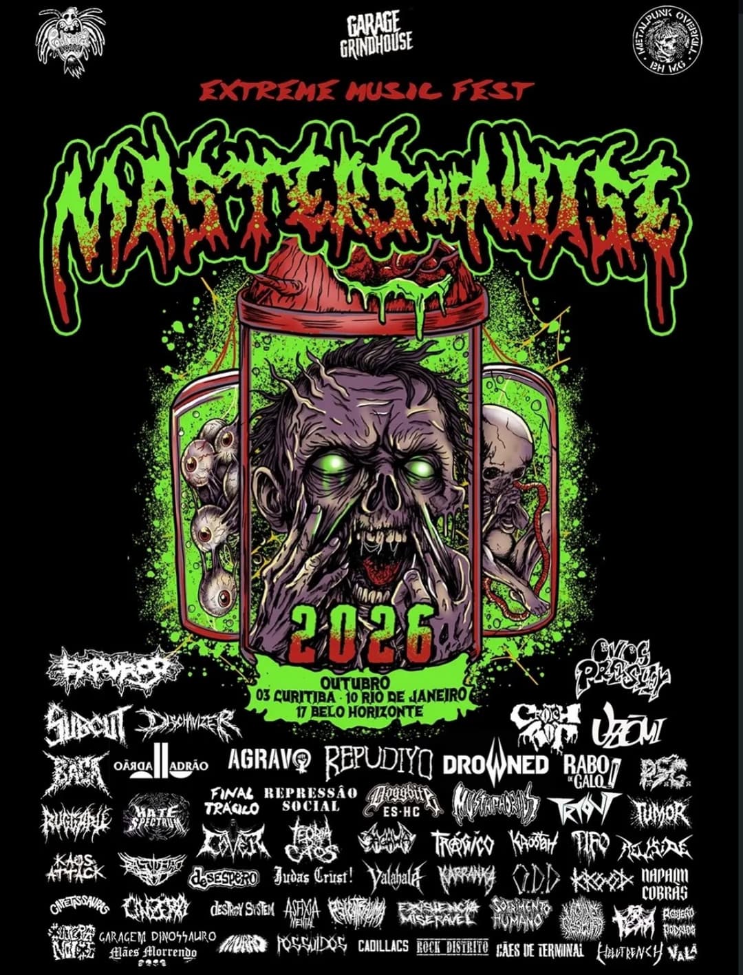 Flyer de Bastard God, Trágico, Tryout e mais 18 artistas
