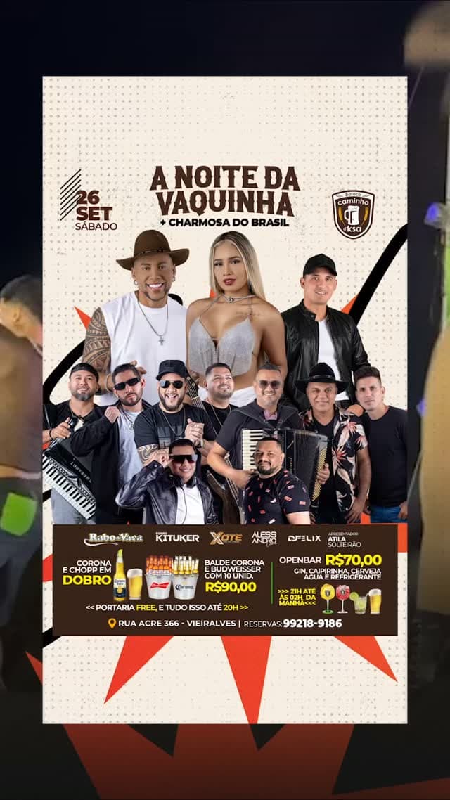 Flyer de Forró Kituker, Rabo de Vaca e mais 4 artistas