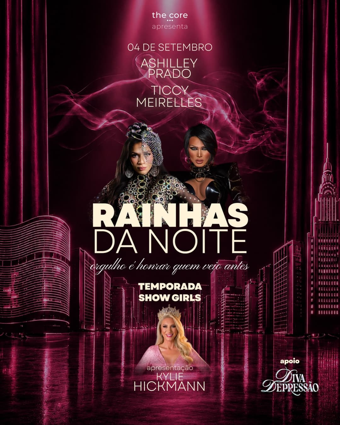 Flyer de Ashilley Prado, Ticcy Meirelles e kyliehickmann