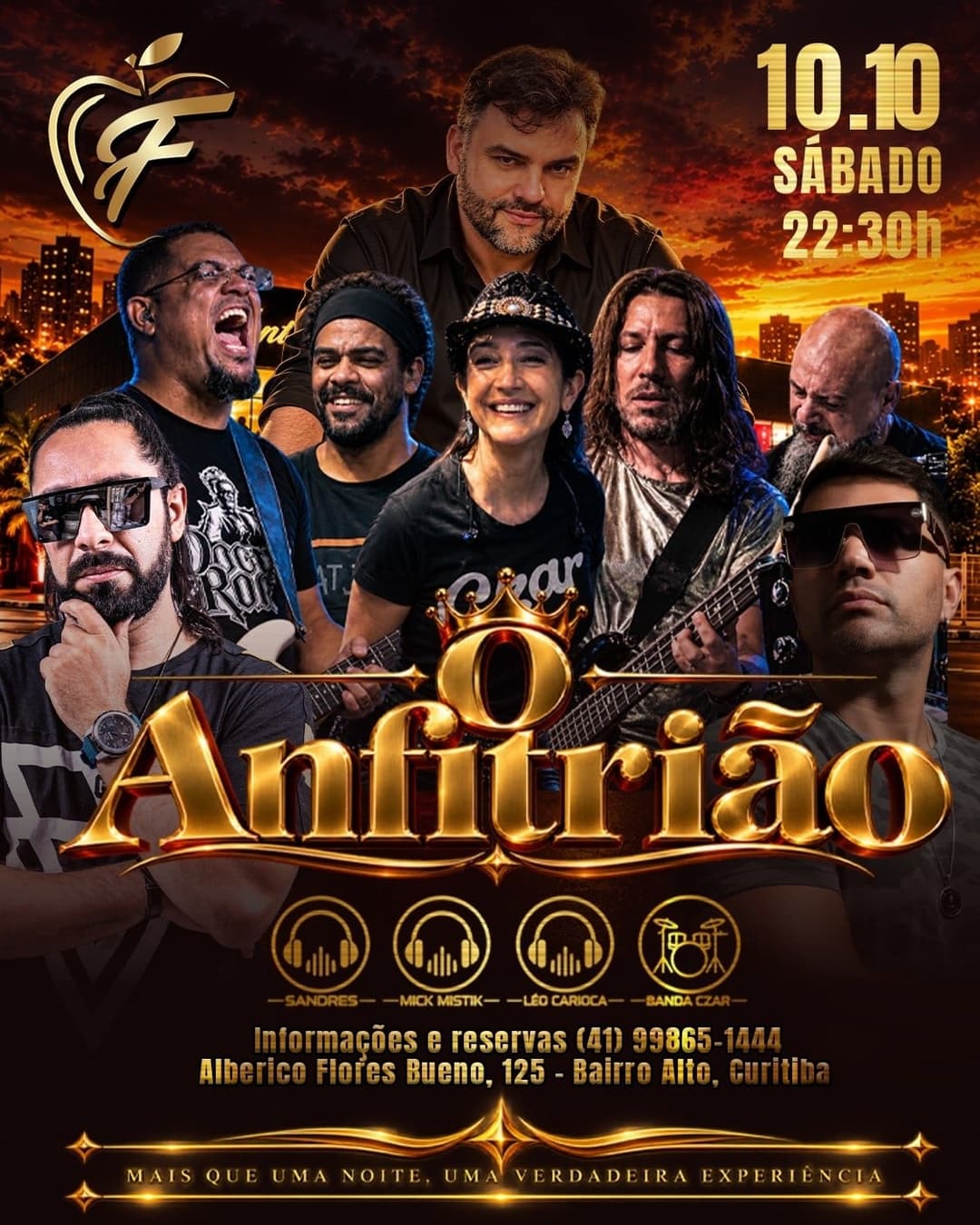 Flyer de Banda Czar, Sandres, Léo Carioca e Mike Mistik