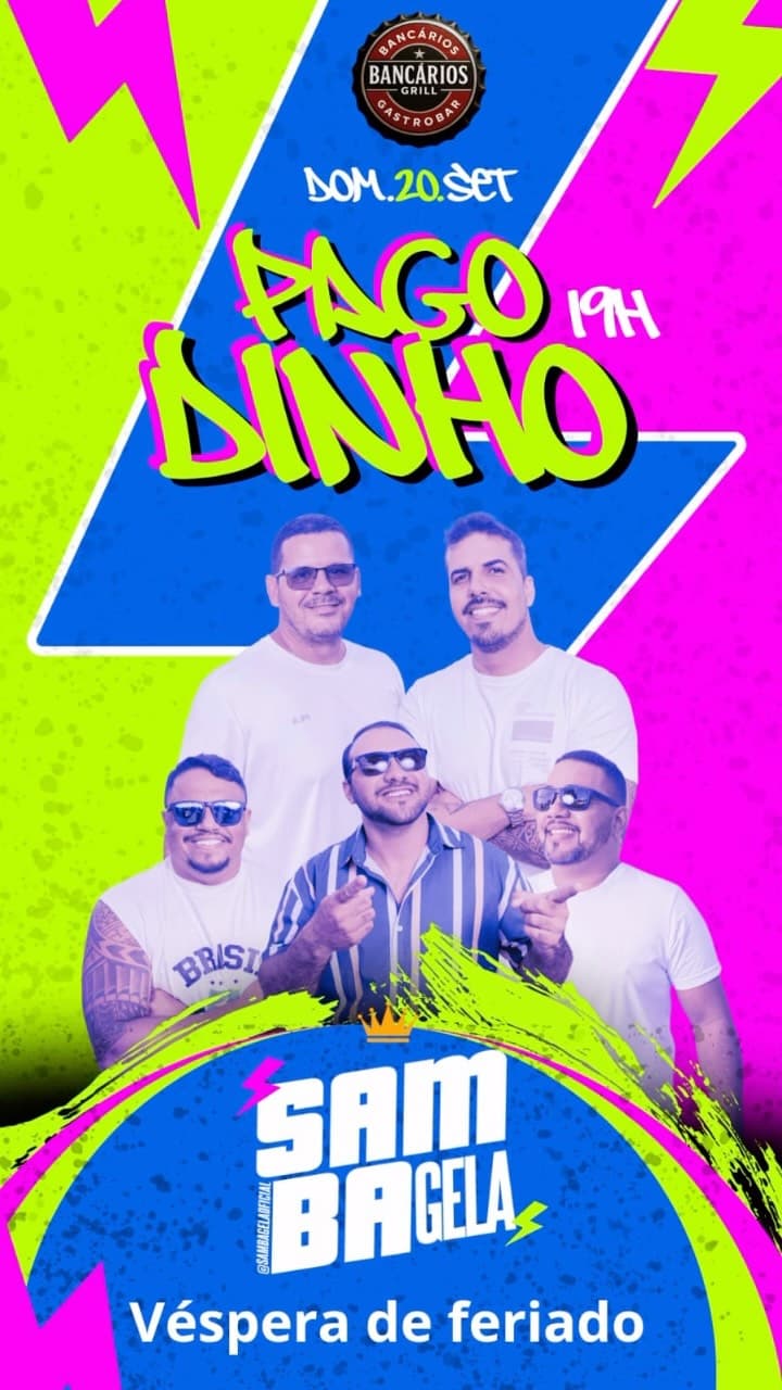 Flyer de Sambagelaoficial e Samba Gela