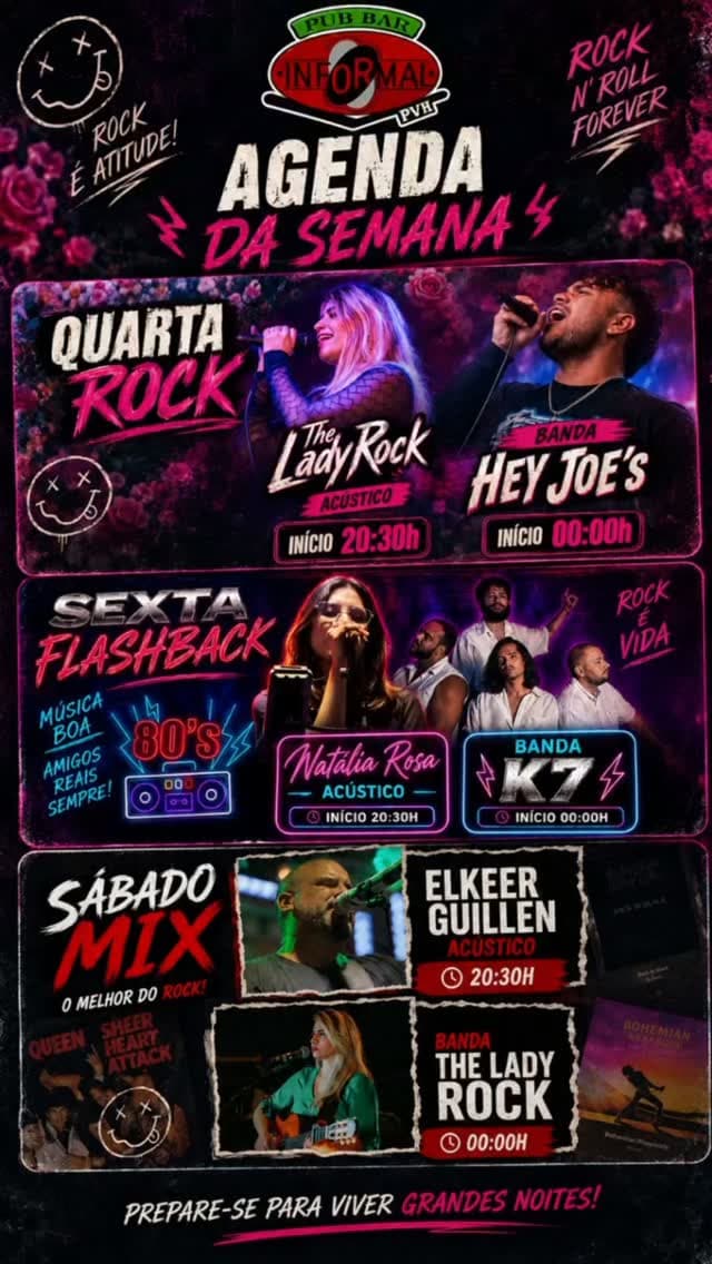 Flyer de Natália Rosa e Banda K7