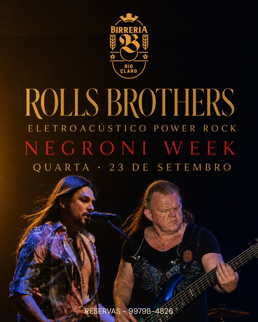 Flyer de Edu Costa Rolls-Rock e Rolls-Brothers