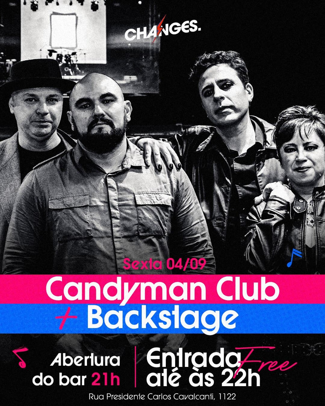 Flyer de Candyman Club e Backstage