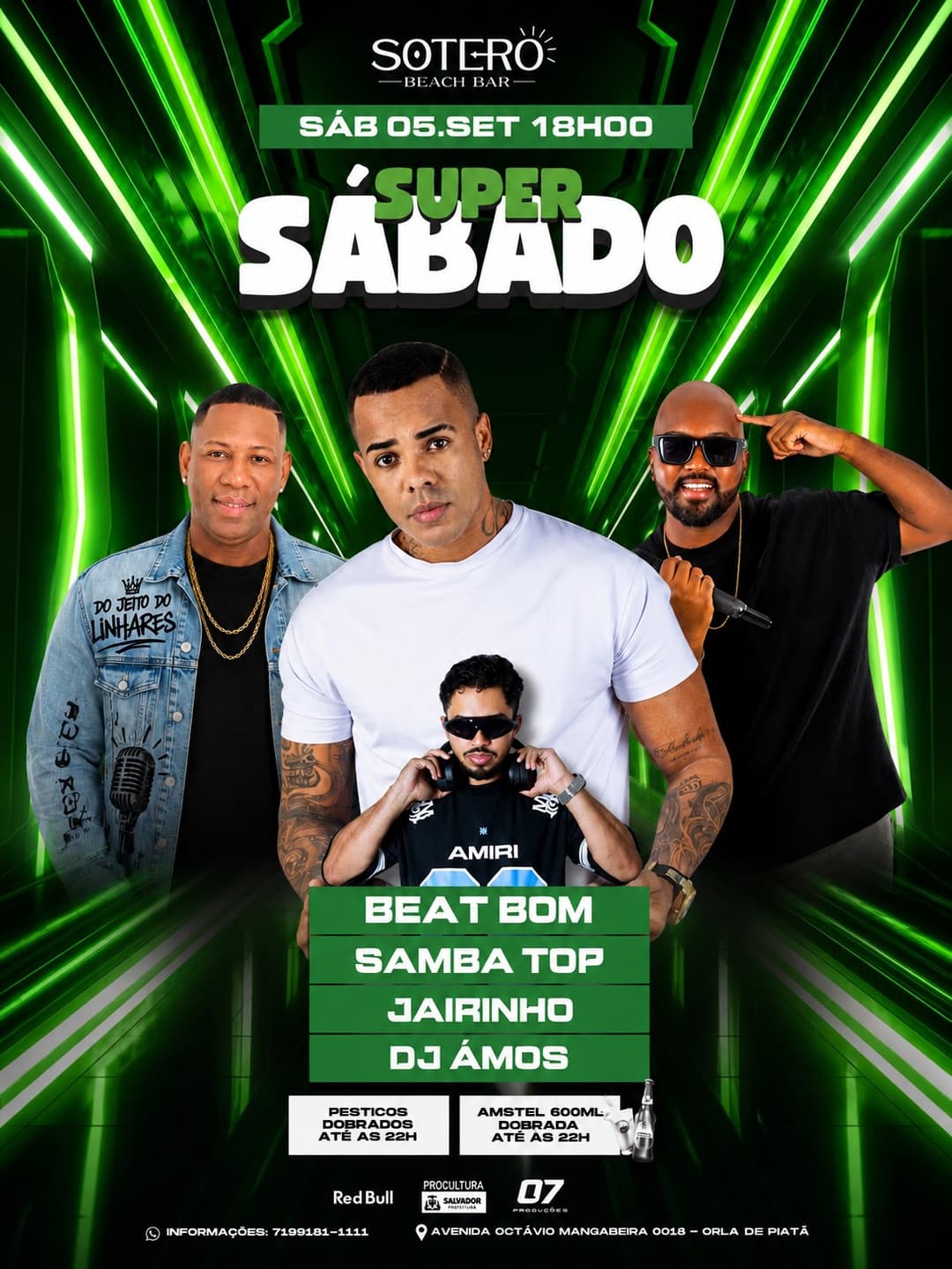 Flyer de Beat Bom Oficial e mais 3 artistas