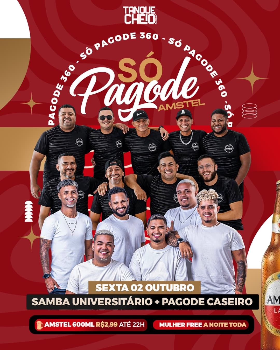 Flyer de Pagode Caseiro e Samba Universitário