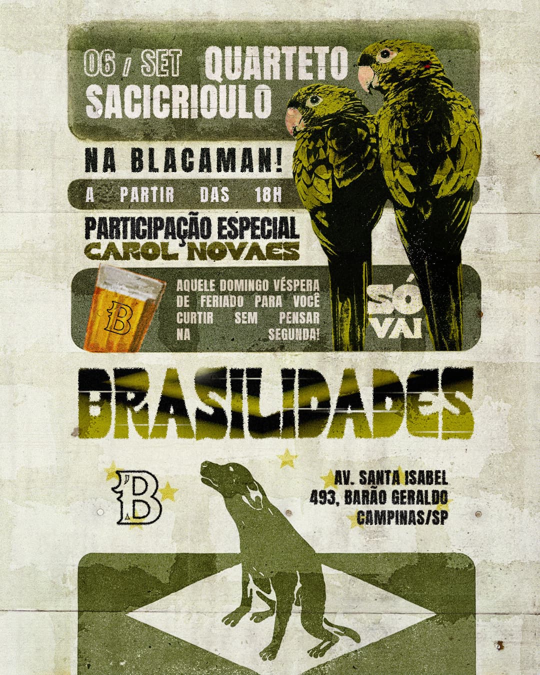 Flyer de Saci Crioulo e Carol Novaes