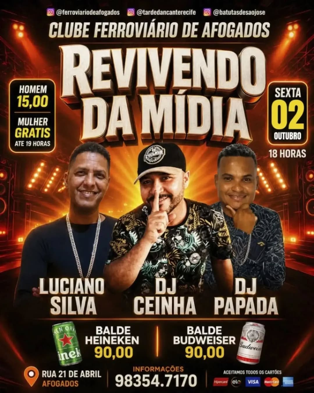 Flyer de Revivendo da Mídia, DJ Ceinha e mais 2 artistas