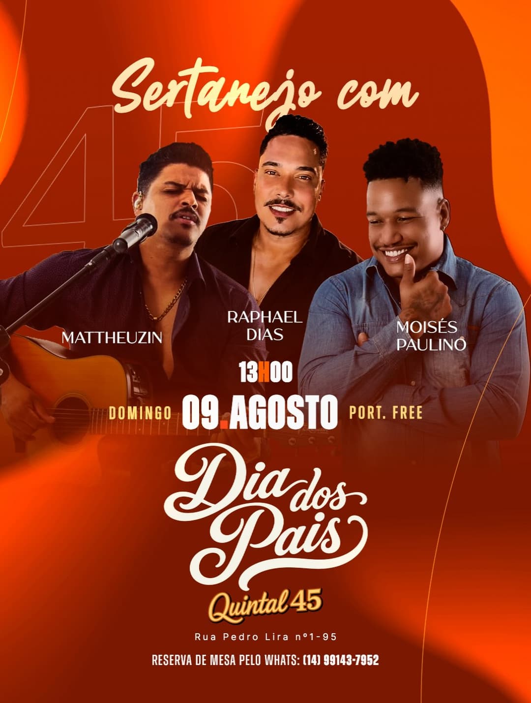 Flyer de Moises Paulino, Mattheuzin e Raphael Dias