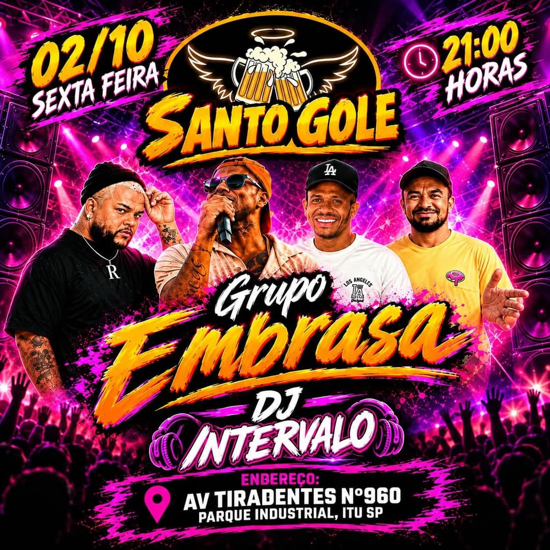 Flyer de Grupo Embrasa e DJ Intervalo