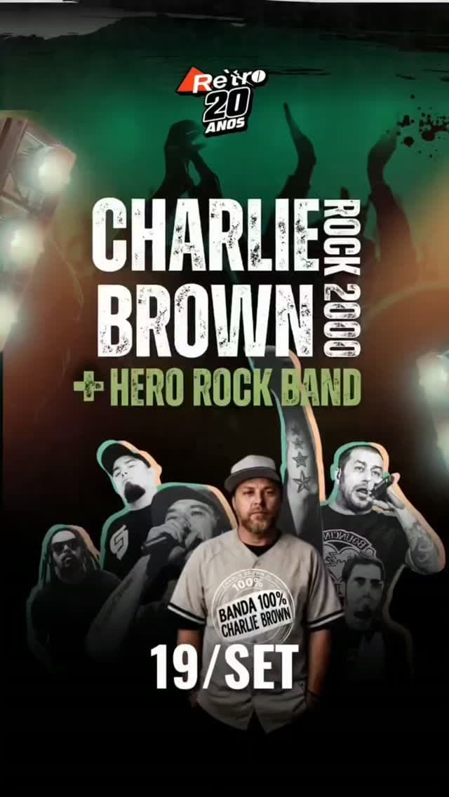 Flyer de 100% Charlie Brown e Heros Rock Band