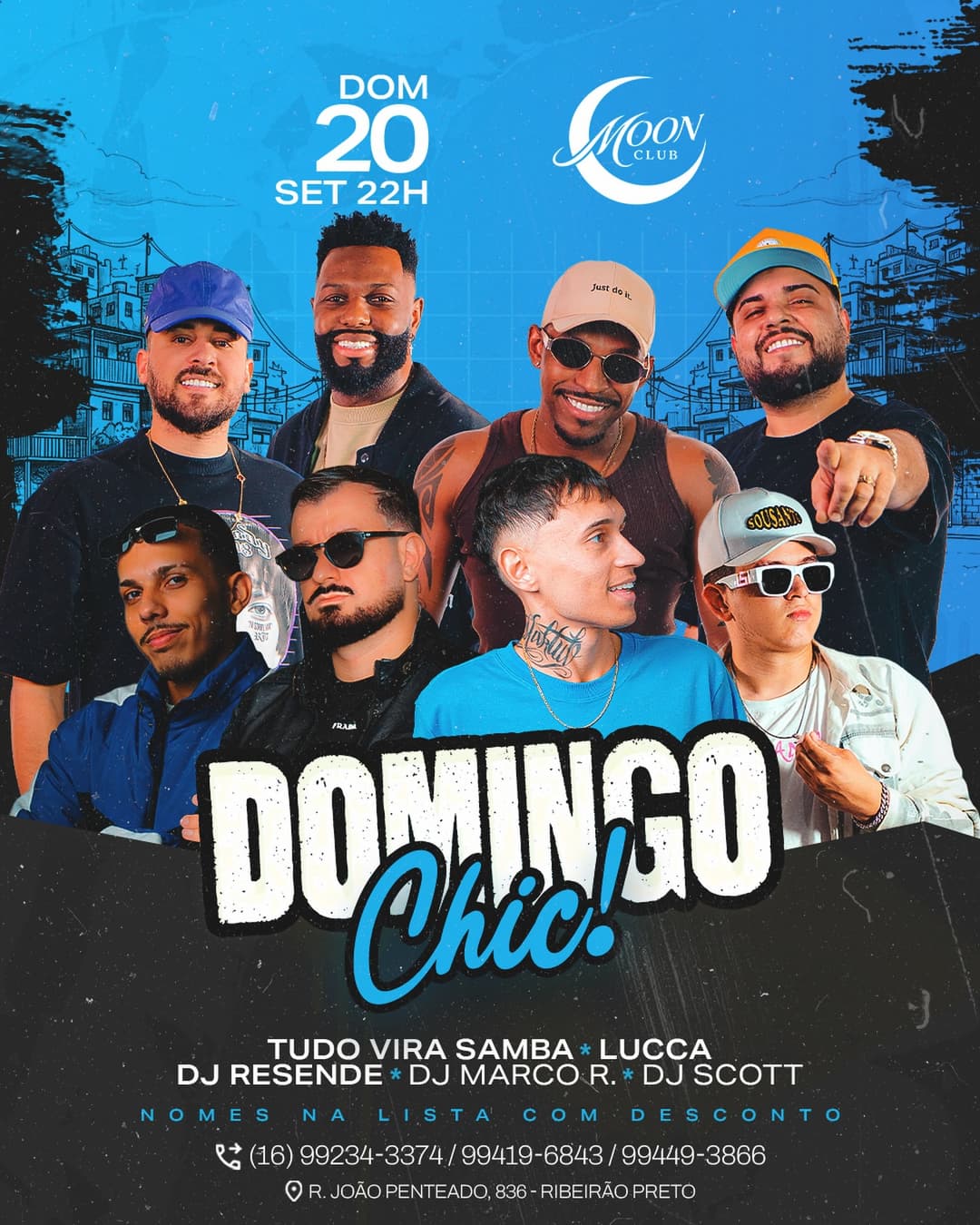 Flyer de DJ Lucca, Tudo Vira Samba, DJ Resende e mais 2 artistas
