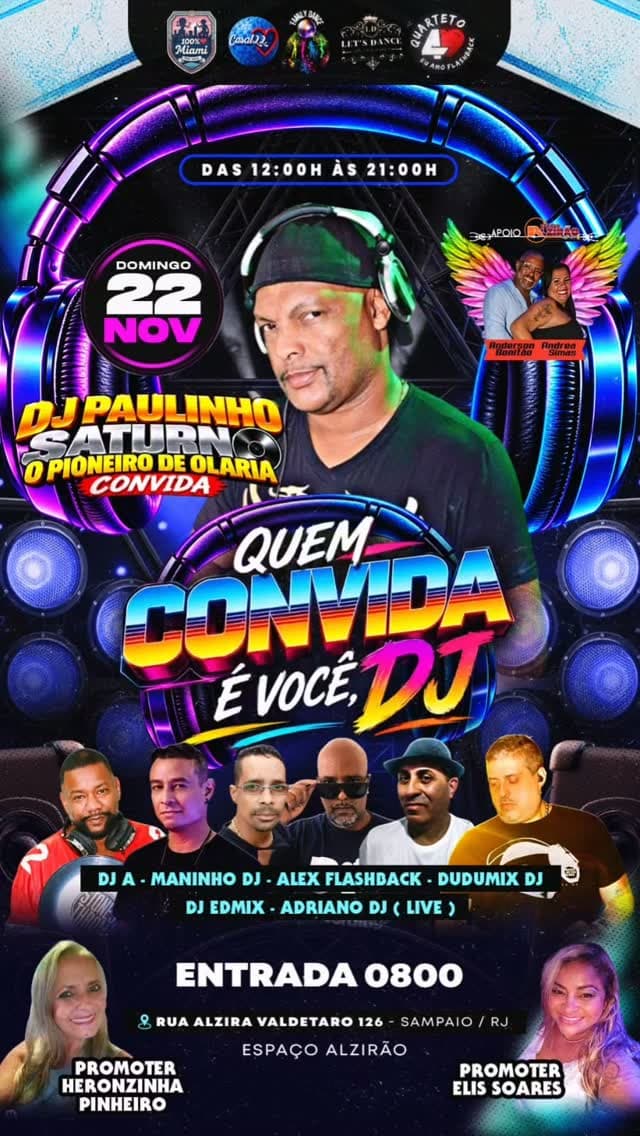 Flyer de Dj A Baile Charme de Madureira, DJ A e mais 6 artistas