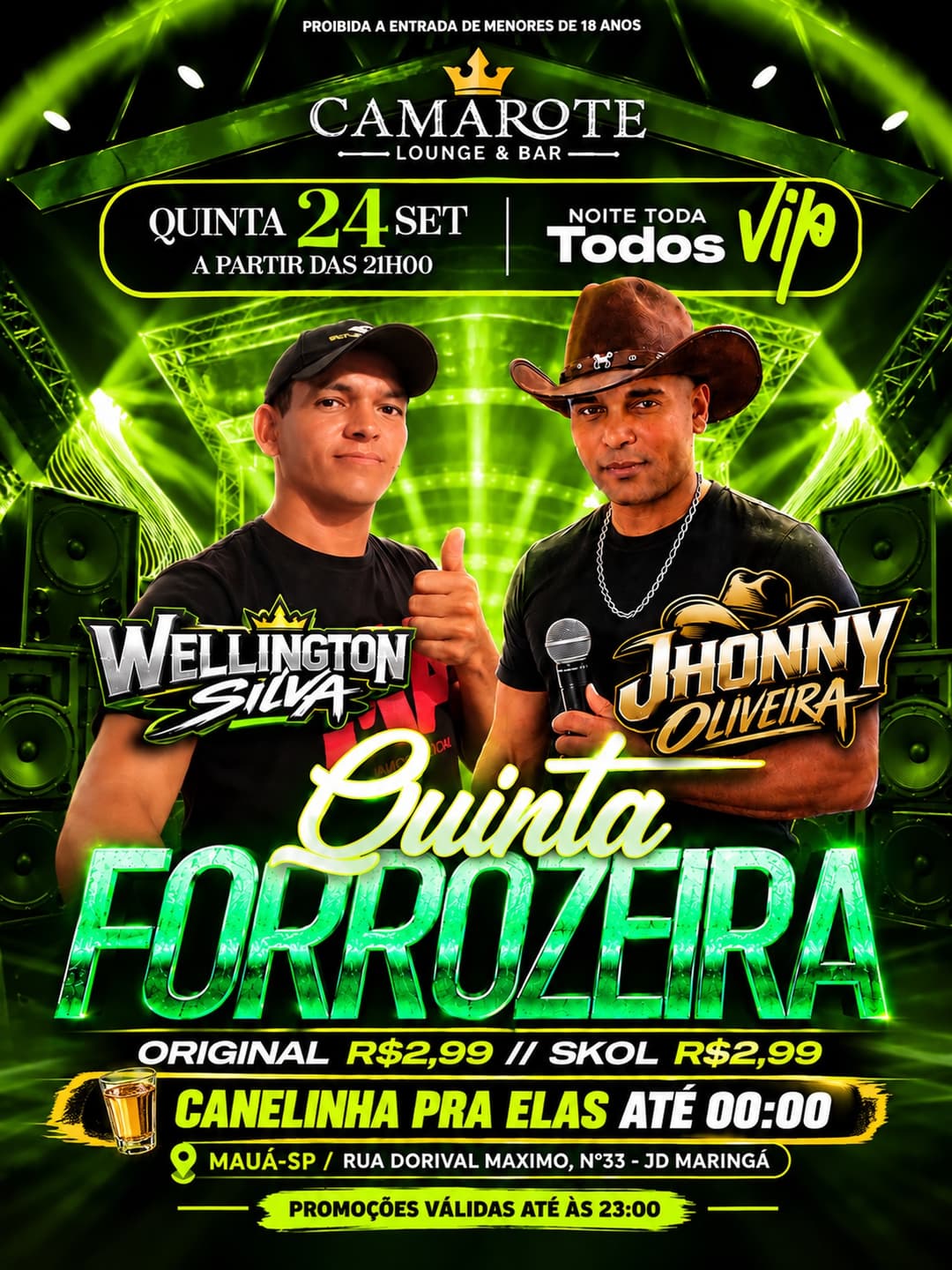 Flyer de Wellington Silva e Jhonny Oliveira