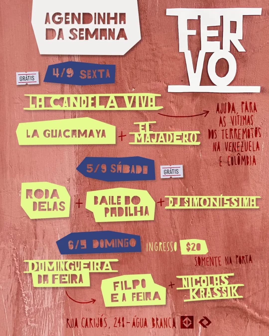 Flyer de Filpo e a Feira e Nicolas Krassik
