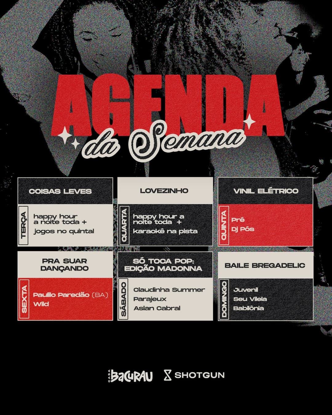 Flyer de Juvenil Silva, BabiLônia e seuvilela