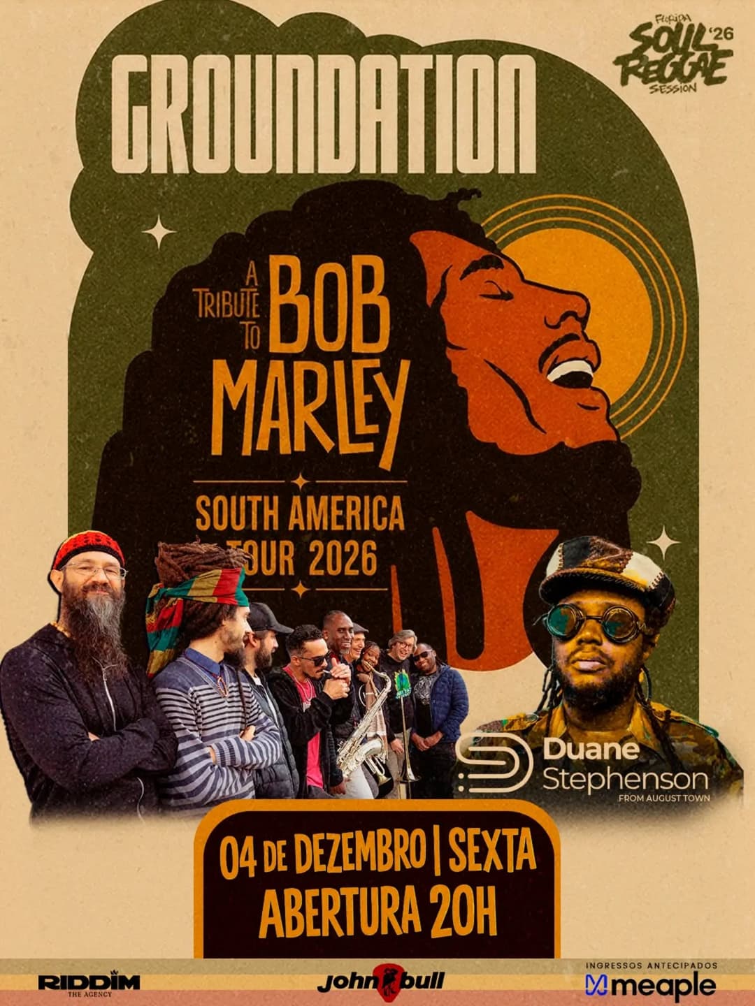 Flyer de Groundation e Duane Stephenson