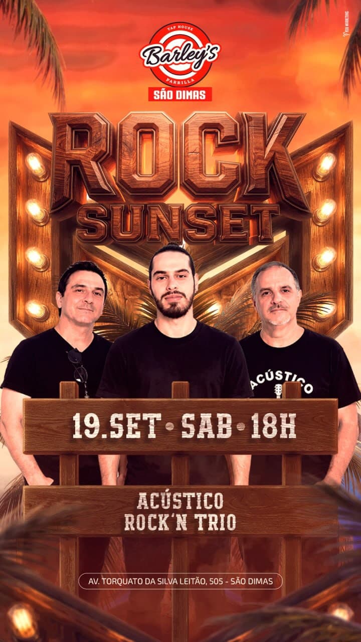 Flyer de Acústico Rock'n Trio