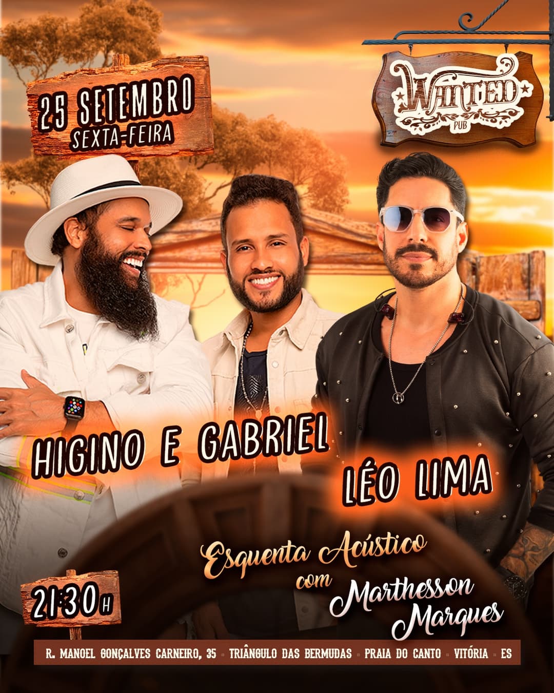 Flyer de Higino & Gabriel, Leo Lima e Matthesson Marques