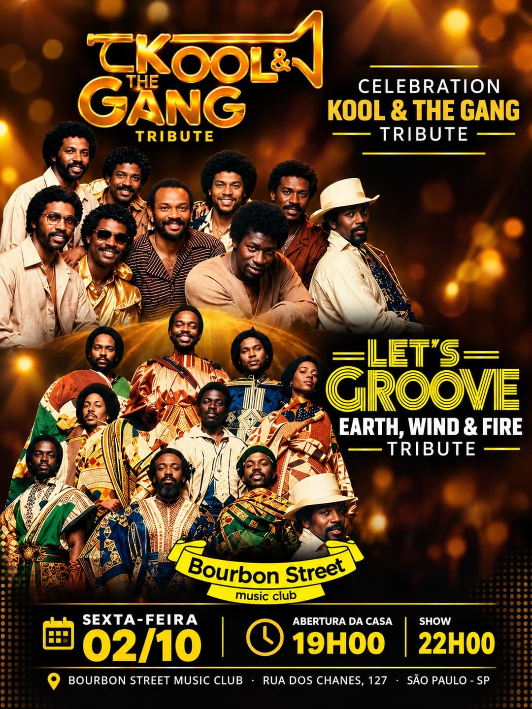 Flyer de Celebration e Let's Groove