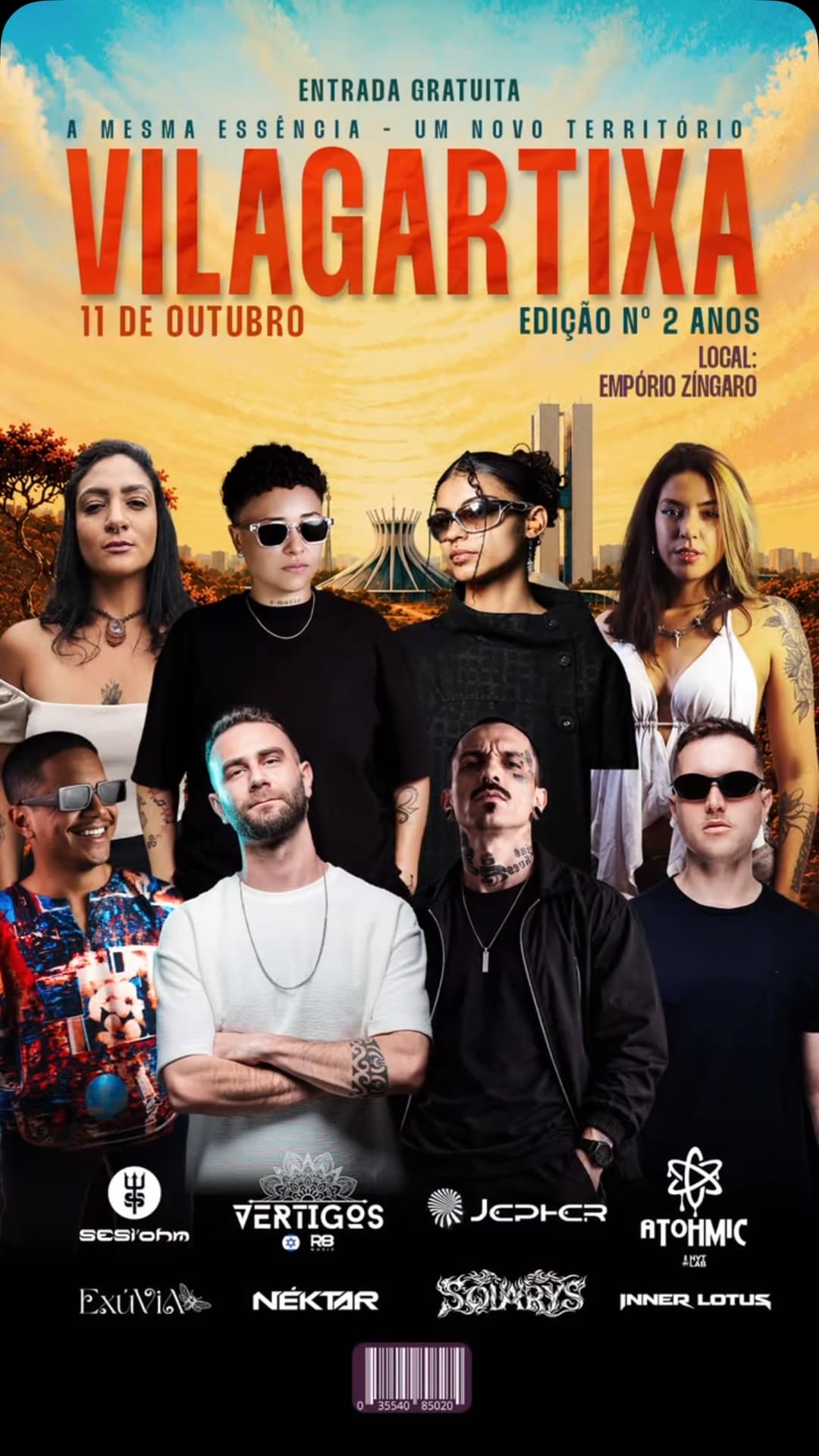 Flyer de Exúvia DJ, Stella, Sesi'ohm e mais 5 artistas