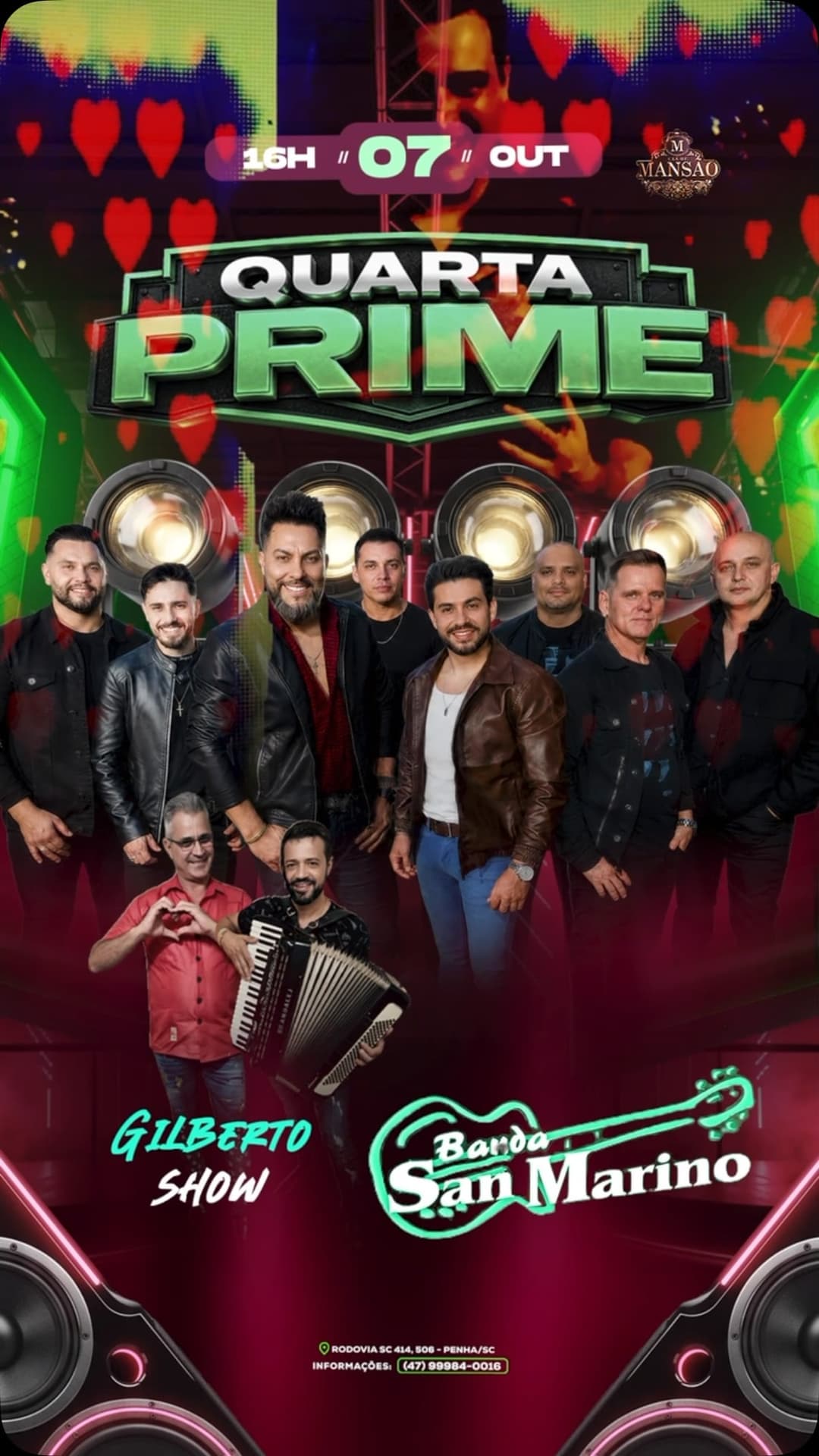 Flyer de Gilberto Show e Banda San Marino