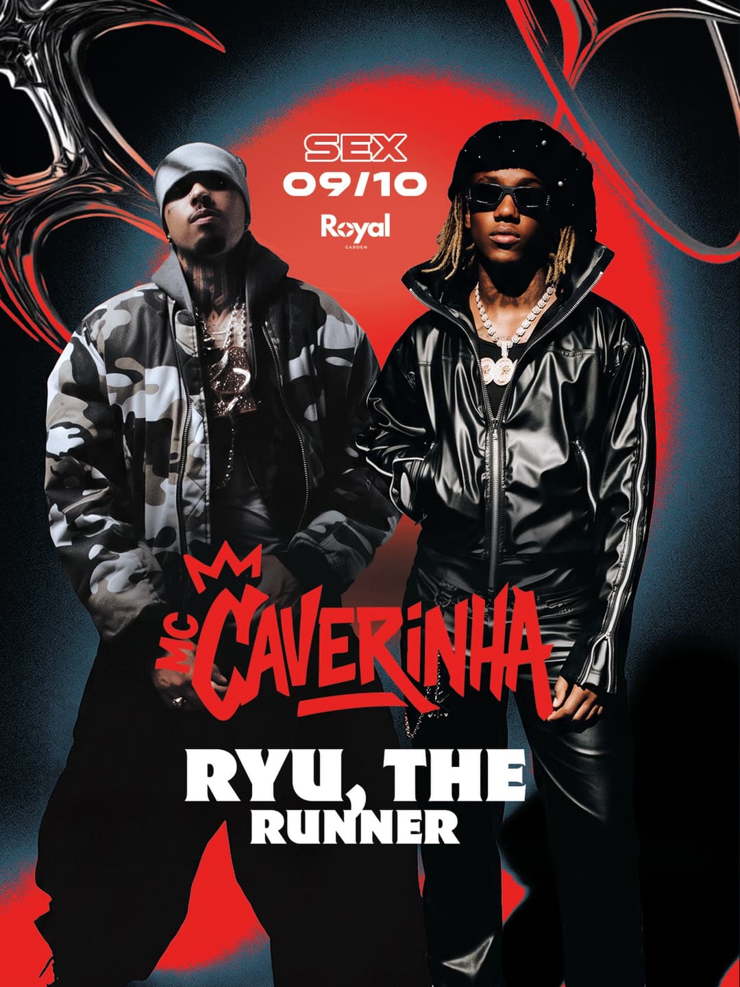 Flyer de MC Caverinha e RYU, THE RUNNER
