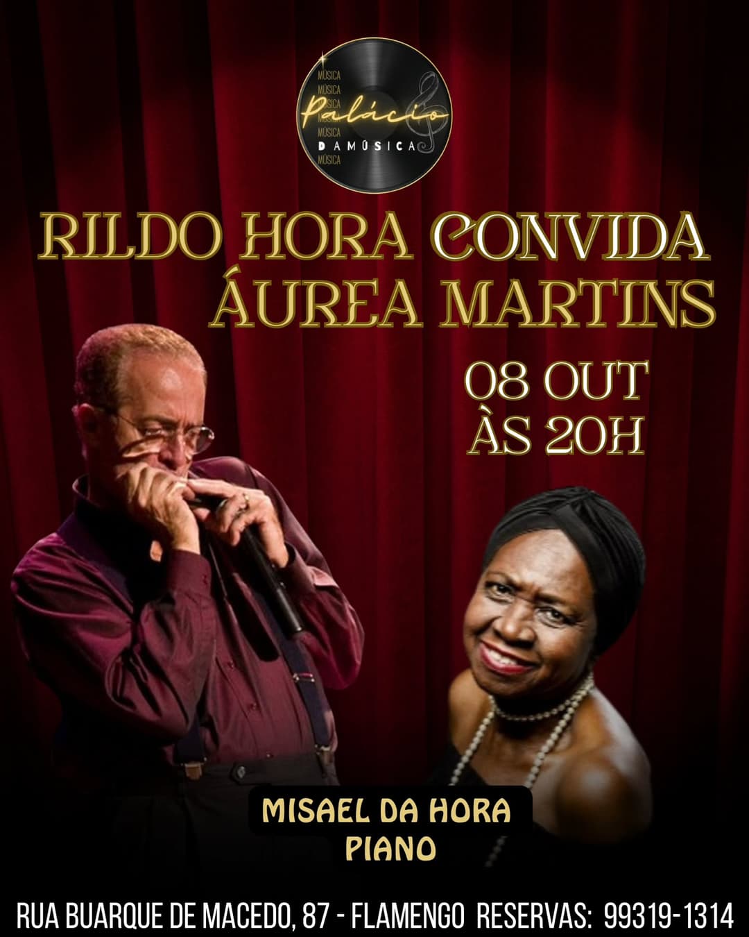 Flyer de Rildo Hora e Aurea Martins