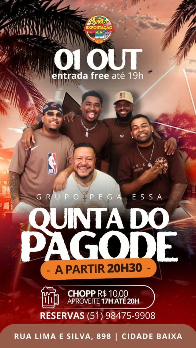 Flyer de Grupo Pega Essa
