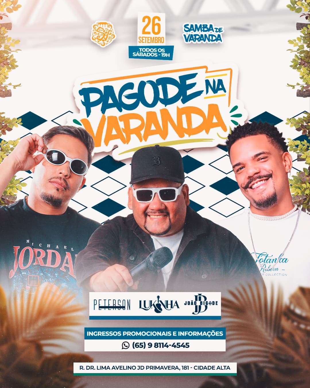 Flyer de Lukinh'a, Peterson e João Bigode