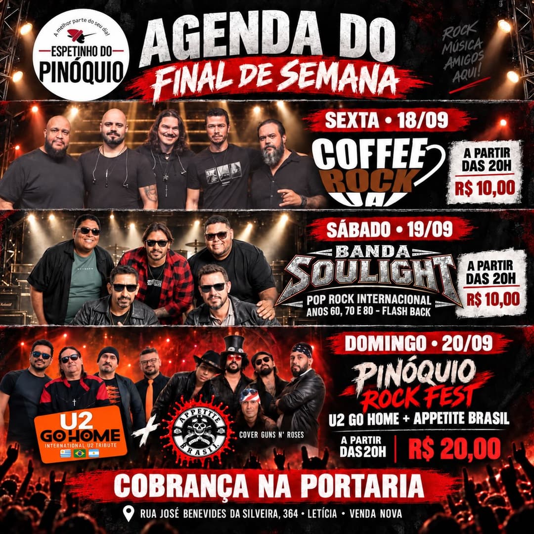 Flyer de Appetite (Brasil) for Destruction e U2 Go Home