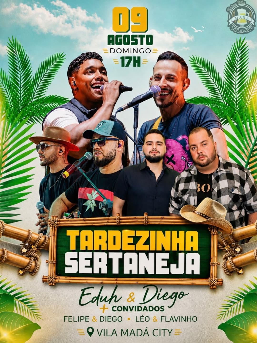 Flyer de Eduh & Diego, Felipe & Diego e Léo & Flavinho