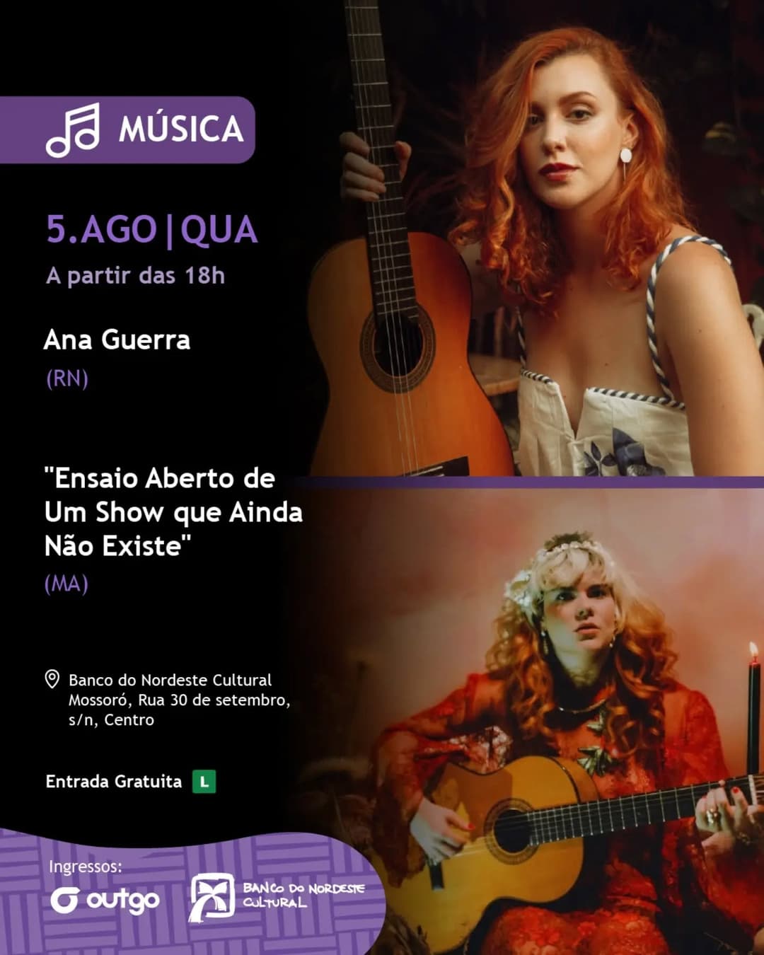 Flyer de Ana Guerra e Babi Jaques