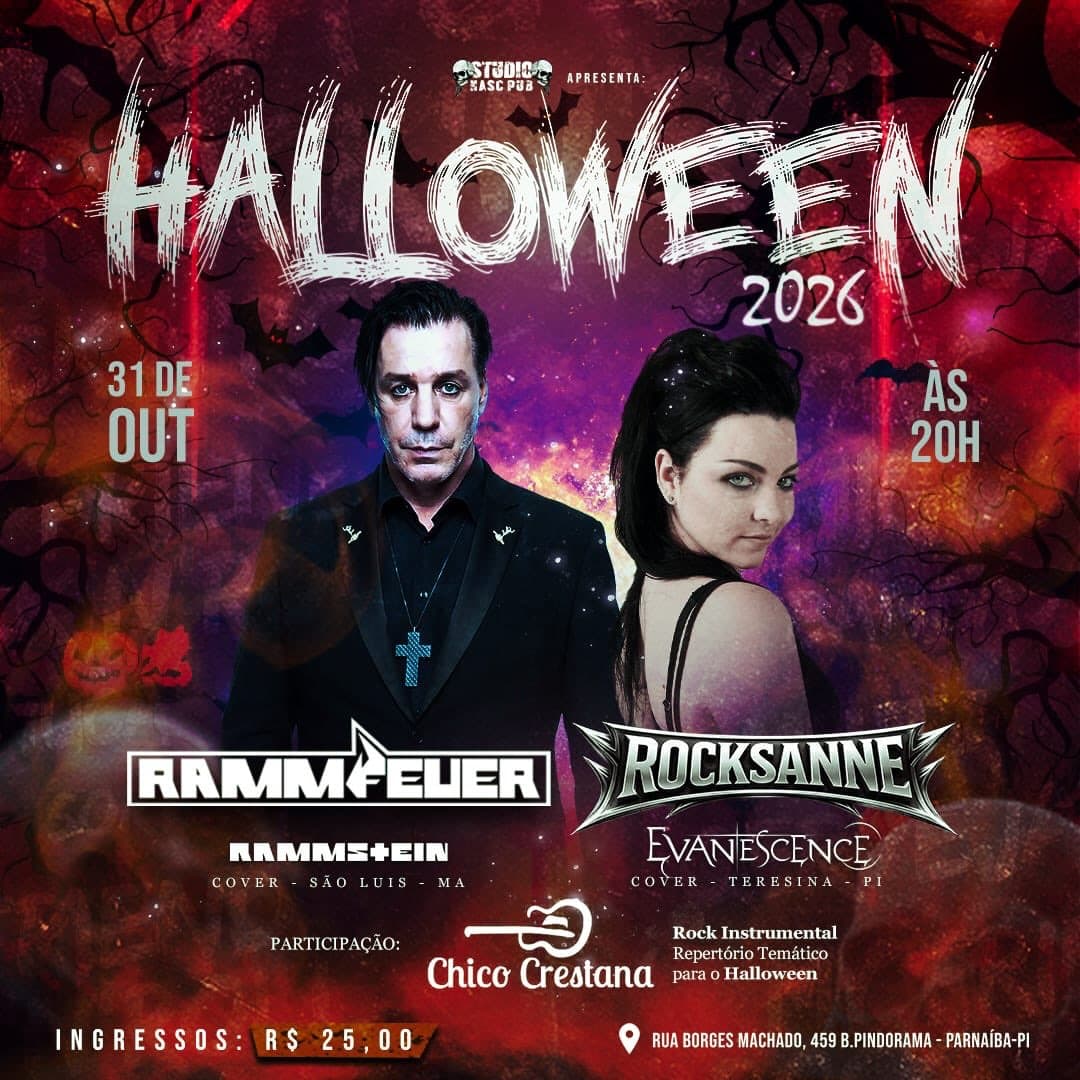 Flyer de Rammfeuer - Rammstein cover e mais 2 artistas
