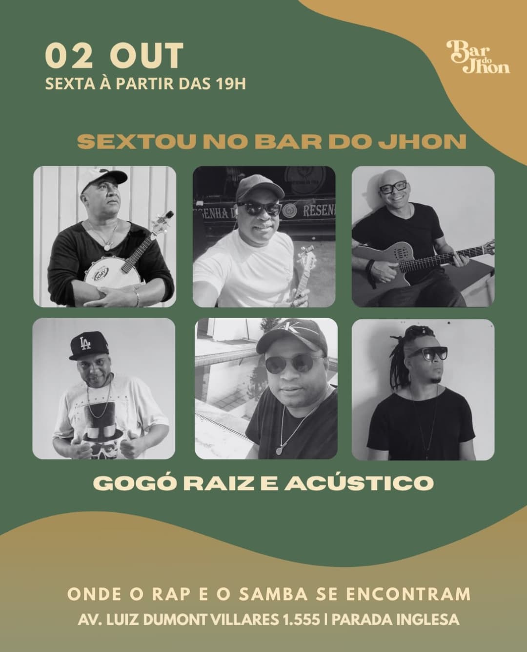 Flyer de Gogó Raiz e Acústico no Bar do Jhon