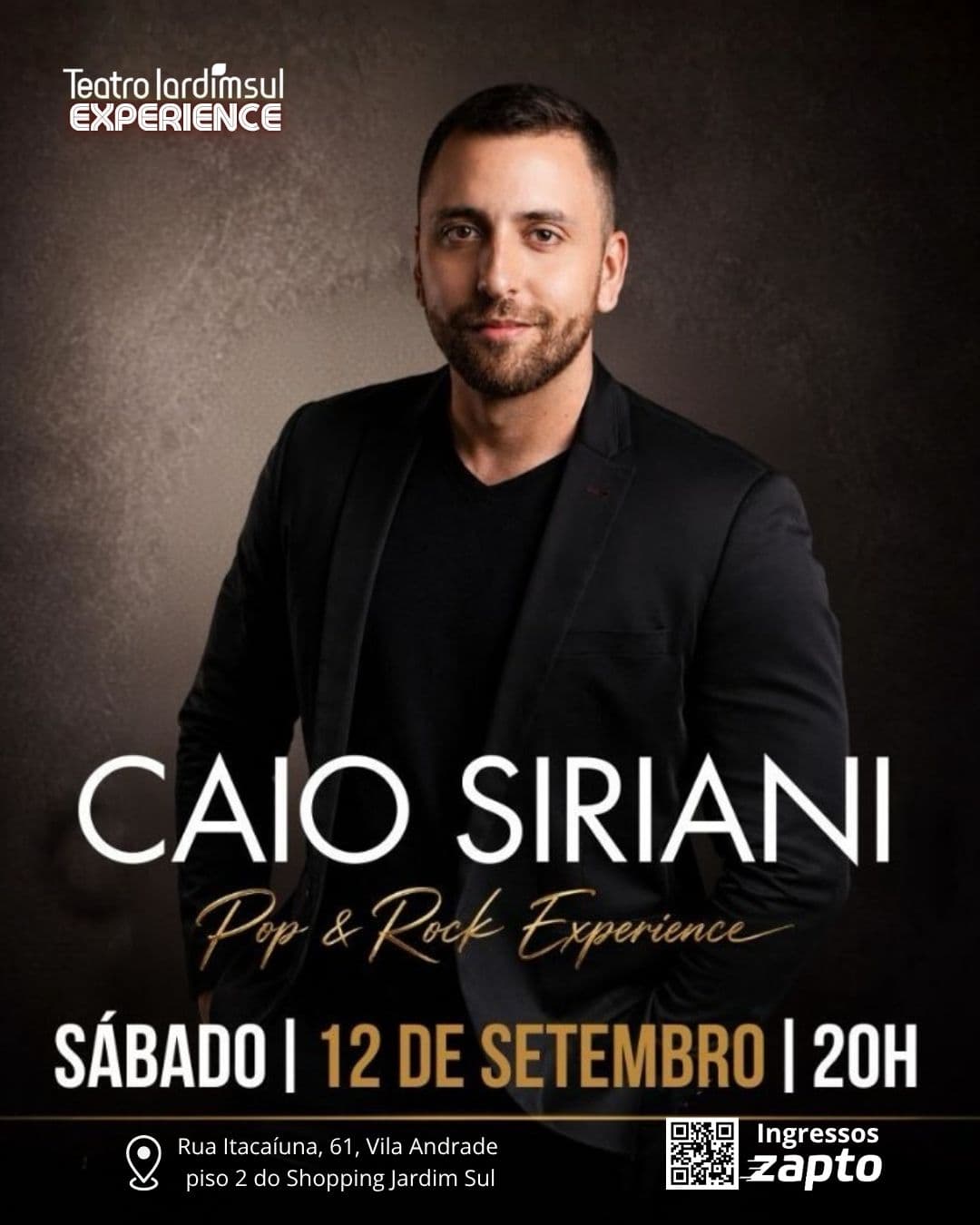 Flyer de Caio Siriani