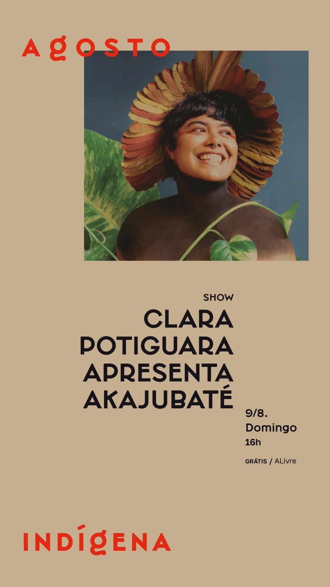 Flyer de Clara Potiguara