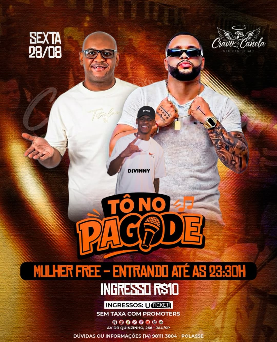 Flyer de Grupo Tono Pagode e Vinny