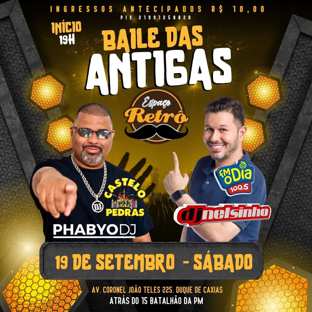 Flyer de Phabyo DJ e DJ Nelsinho da Fm O Dia 100,5