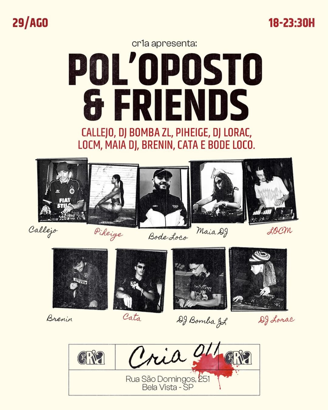 Flyer de brenin, callejo, DJ Bomba ZL e mais 6 artistas