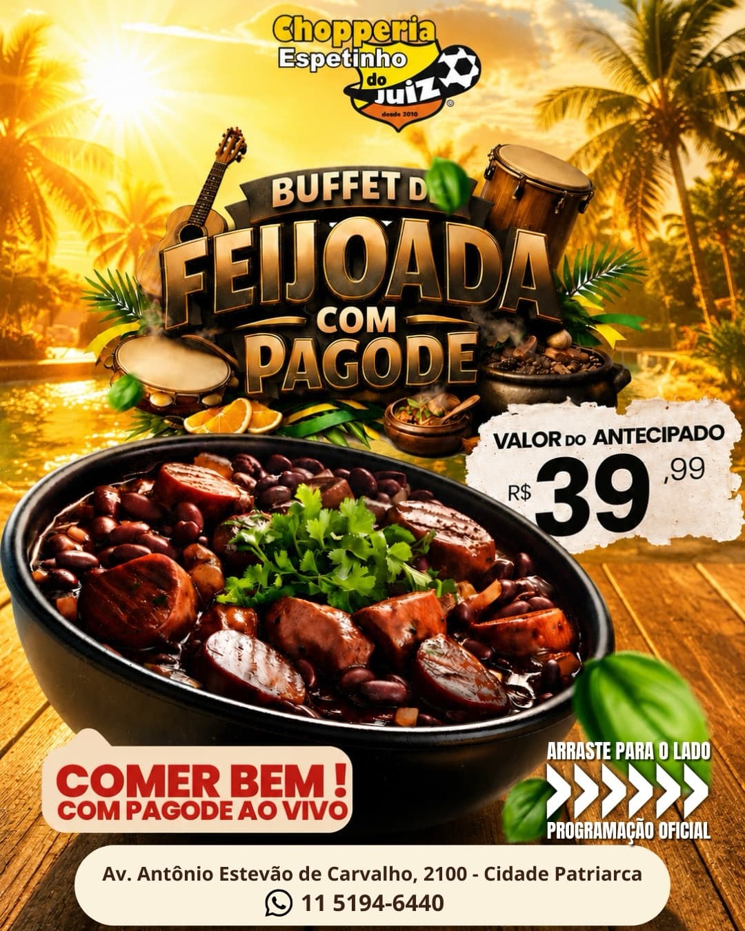 Flyer de Ta Delícia Tá Gostoso e Febass