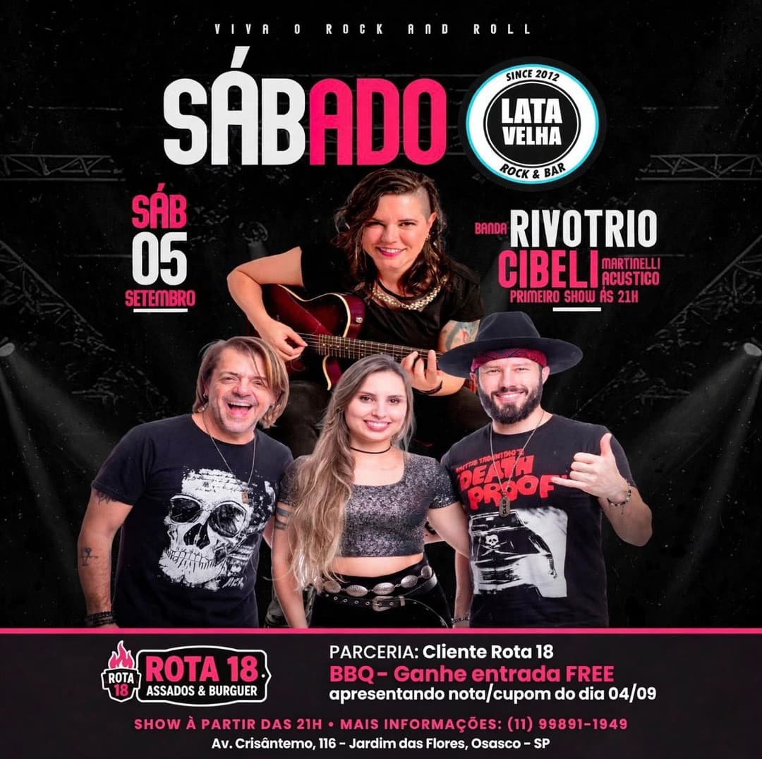 Flyer de Cibeli Martinelli e Banda Rivotrio