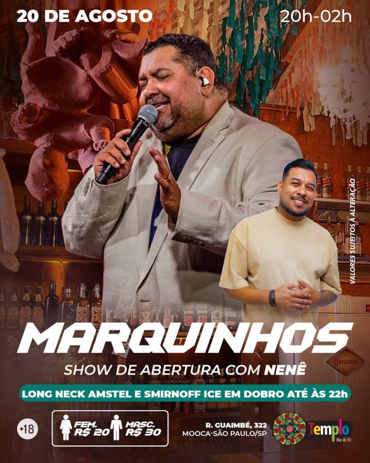 Flyer de Marquinhos e Nenê