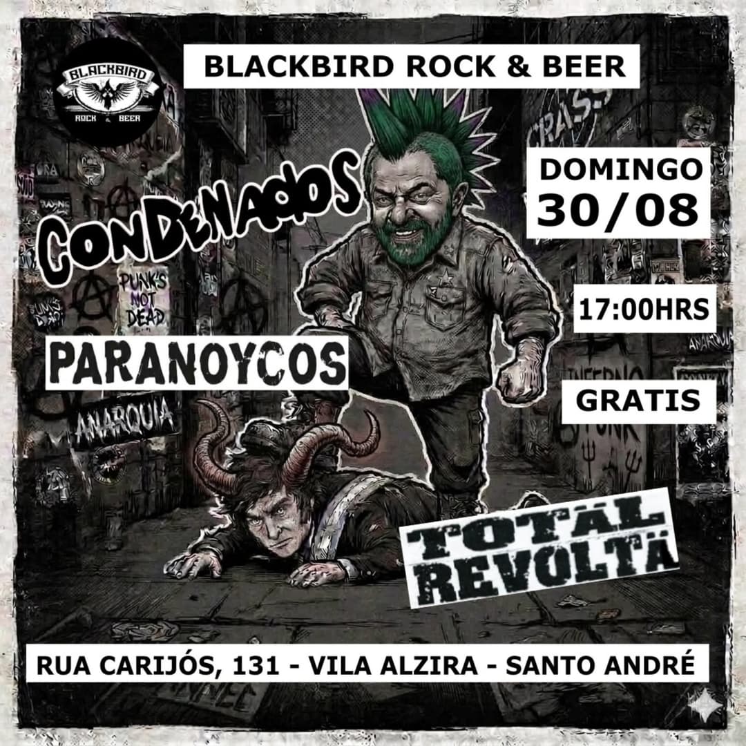 Flyer de Condenados, Paranoycos e Rev. Tatotal