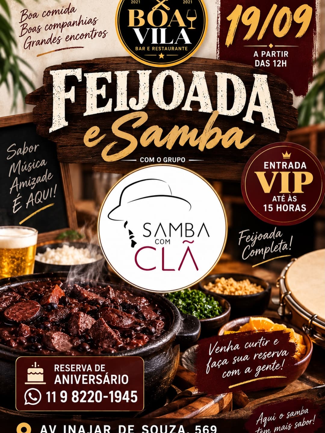 Flyer de Samba com Clã
